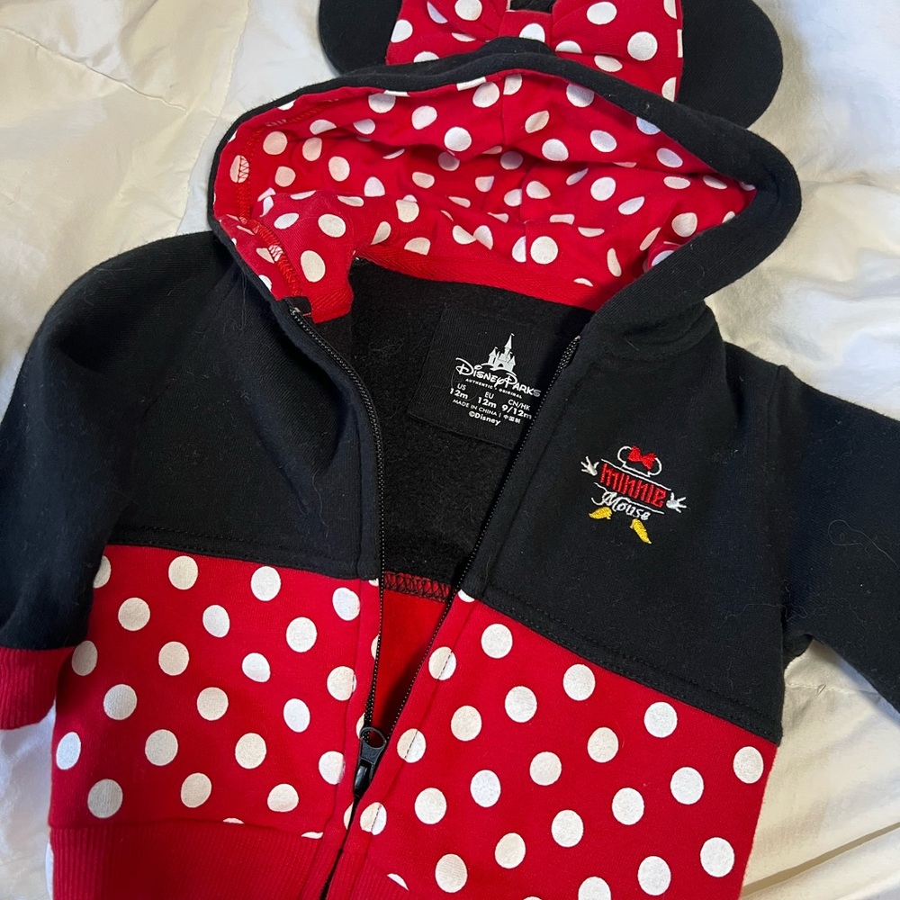 Disney Parks Minnie Mouse Black and Red Polka Dot Jacket